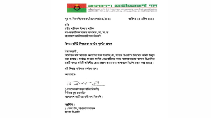 জাপান বিএনপির কমিটি বিলুপ্ত ঘোষনা, অনেকের মধ্যেই উচ্ছ্বাস